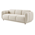 Canapé 3 places 220 x 95 x 82 cm en tissu bouclette beige style contemporain
