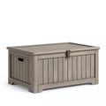 Coffre de rangement extérieur 120 x 60 x 65 cm en plastique taupe à couvercle verrouillable