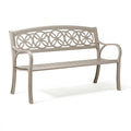 Banc de jardin 127 cm en aluminium beige style classique ajouré
