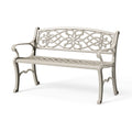 Banc de jardin 120 cm en aluminium beige style floral