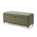 Banc coffre de rangement 120 x 45 x 48 cm en tissu vert kaki style contemporain